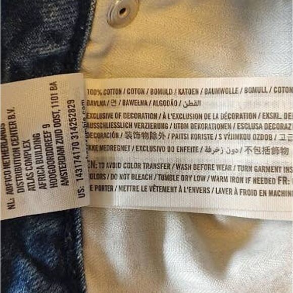 Abercrombie & Fitch Jean Denim Raw Hem Mini Skirt Size 25 - Picture 4 of 4